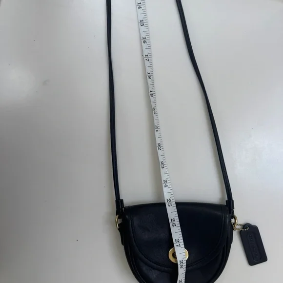 Coach Vintage Mini Watson Crossbody Black Leather Brass Turnlock